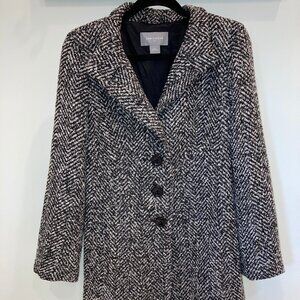 Ann Taylor Herringbone Dress Coat Size 6